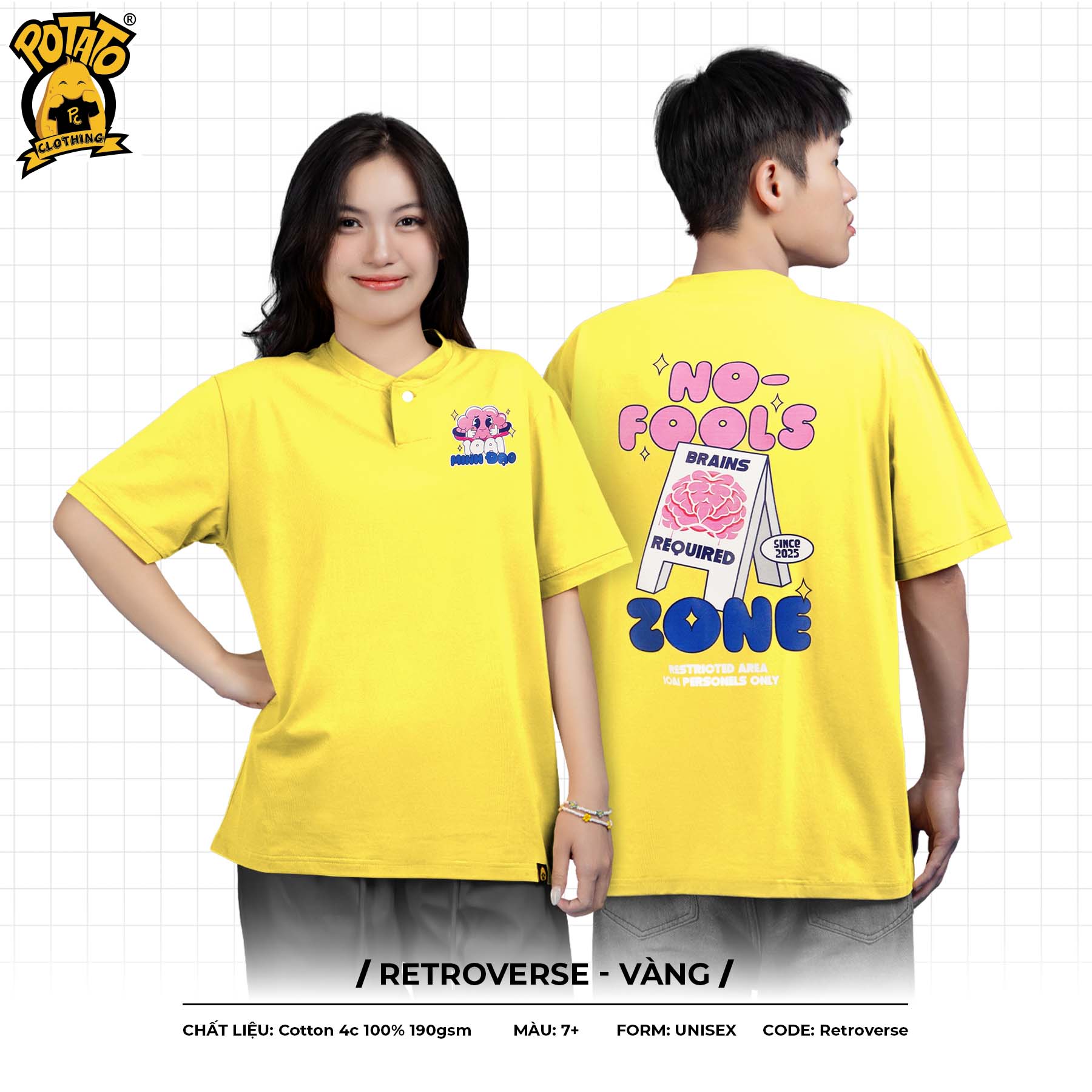 ÁO LỚP CỔ TRÒN RETROVERSE - VÀNG