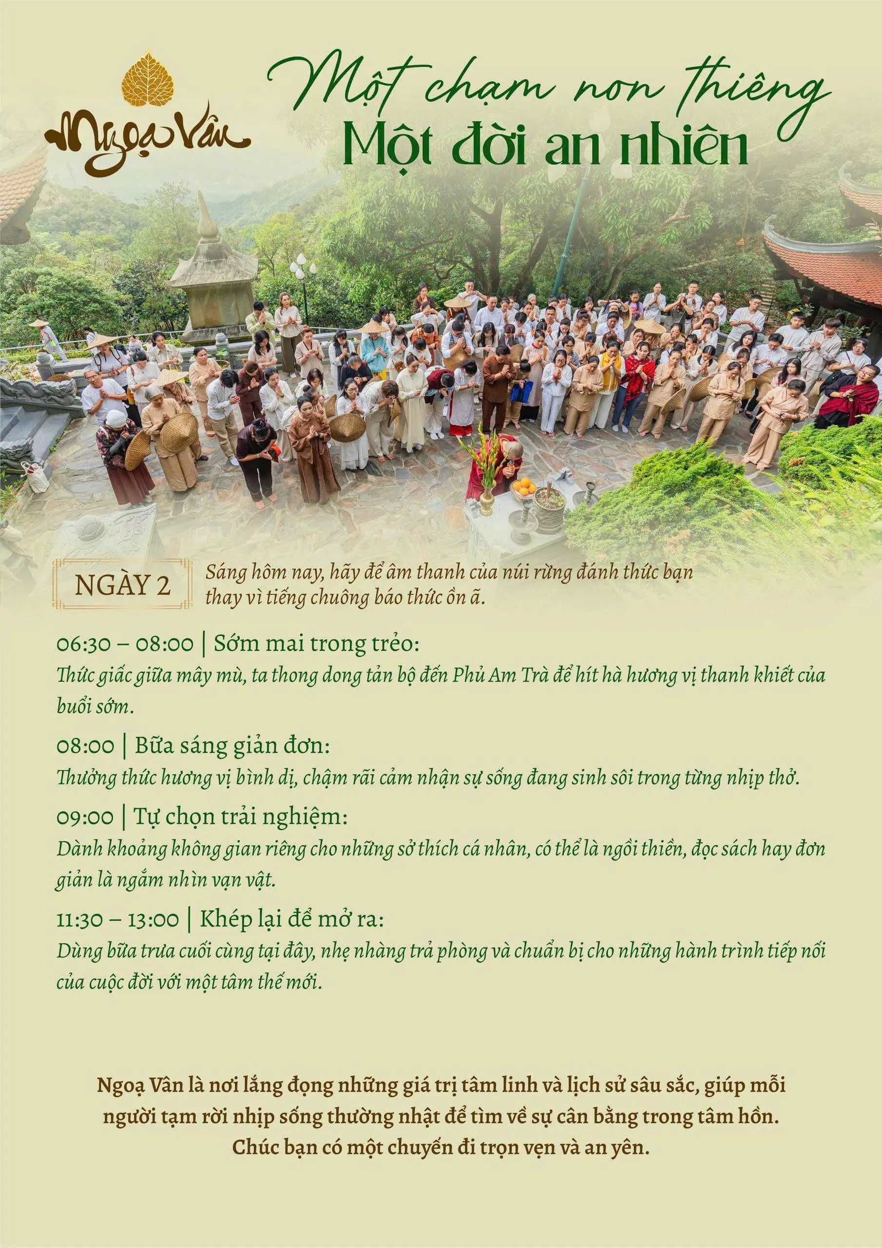 COMBO 2 NGÀY 1 ĐÊM: MỘT CHẠM NON THIÊNG - MỘT ĐỜI AN NHIÊN