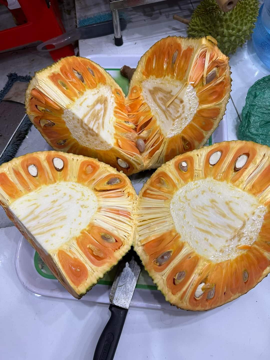 Mít Ruột Đỏ Xơ Vàng