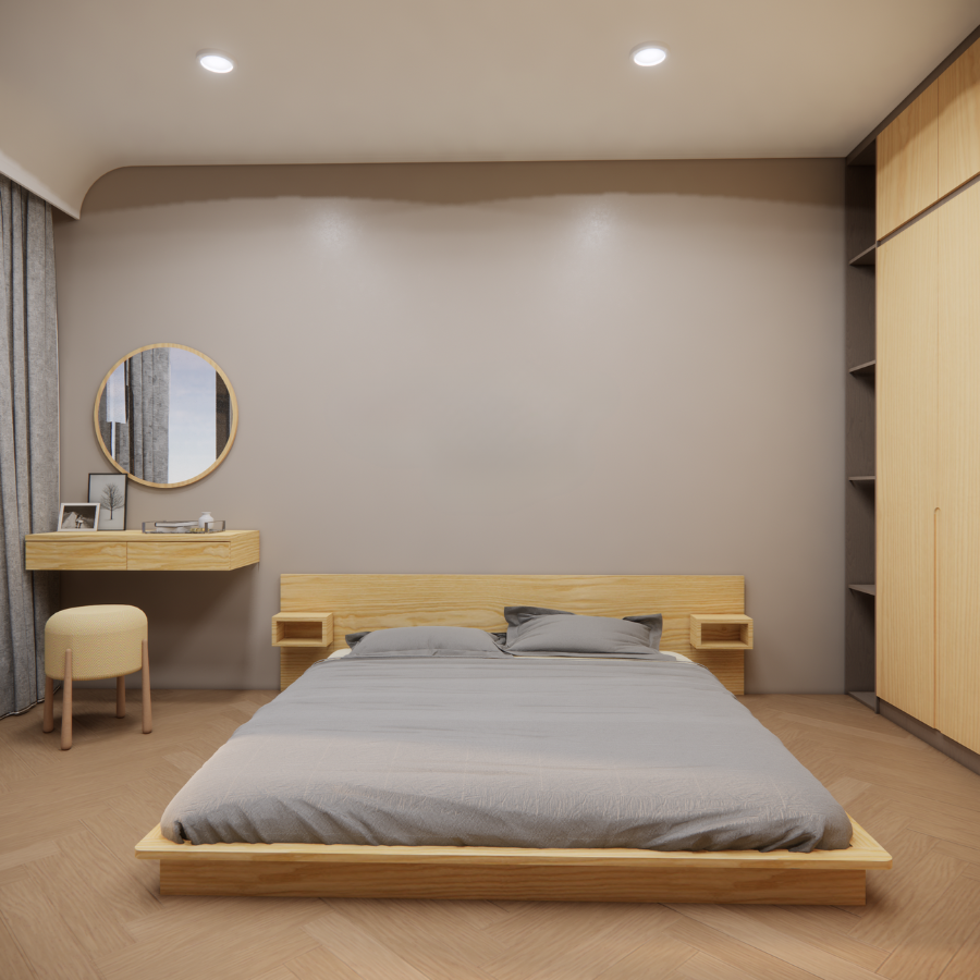 Giường gỗ M15 - Mẫu giường tựa kín tap treo 2 bên