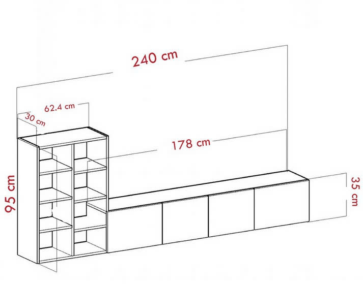 Kệ Tivi Gỗ Hiện Đại Kết Hợp Tủ Trang Trí