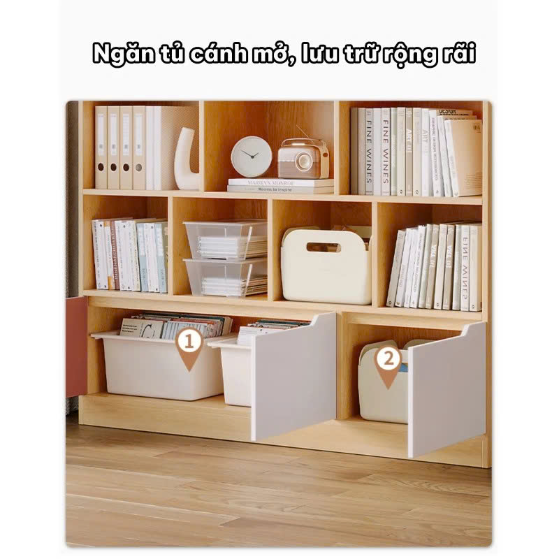 Tủ Kệ Sách Gỗ MDF Phối Trắng Hiện Đại Đa Năng