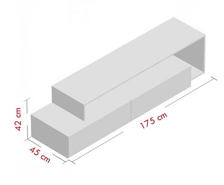 Kệ Tivi Gỗ MDF Hiện Đại 2 Tầng Ngăn Kéo