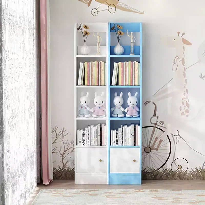 Kệ Sách Trẻ Em 2 Cột Trắng - Xanh Pastel Đa Năng