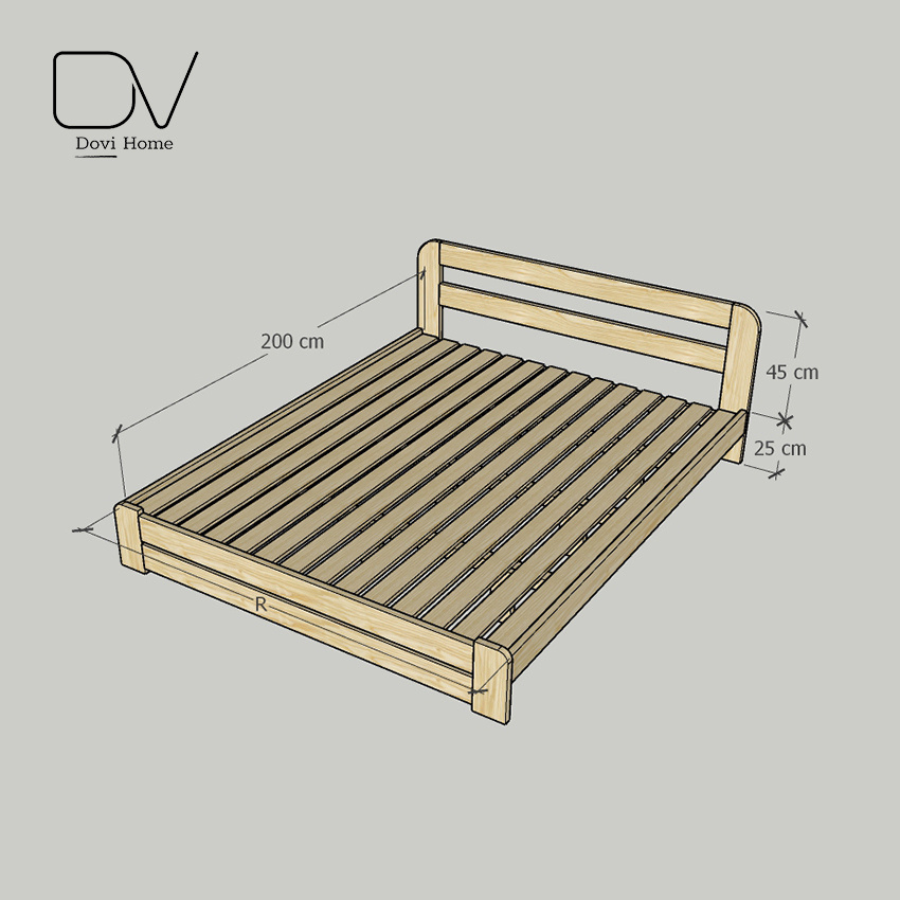 Giường M32 - Giường gỗ decor đơn giản