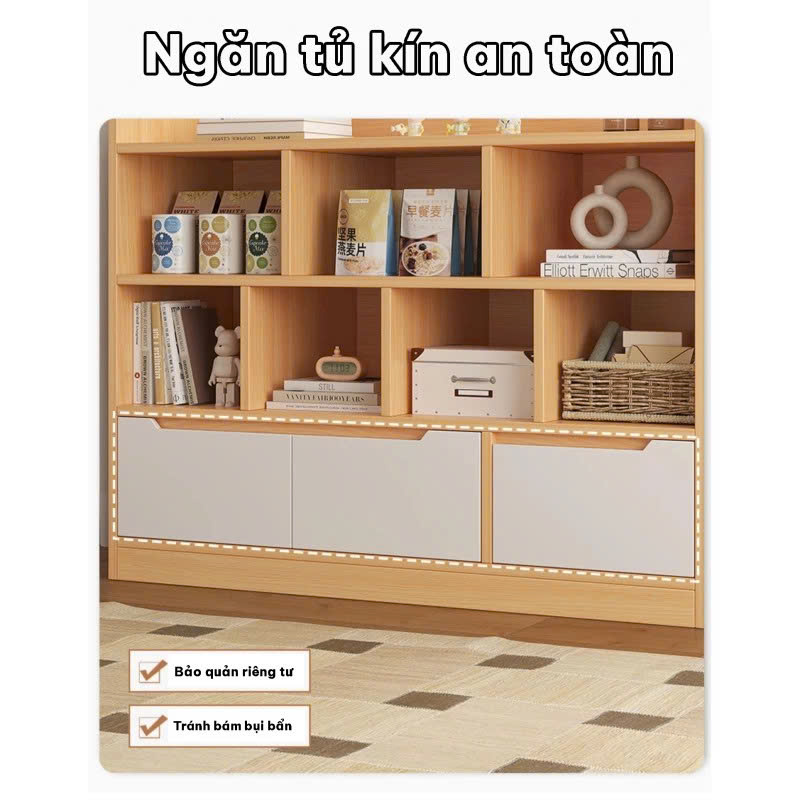 Tủ Kệ Sách Gỗ MDF Phối Trắng Hiện Đại Đa Năng