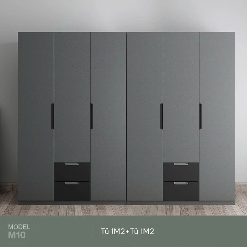 Tủ Quần Áo Gỗ MDF 2 Ngăn Kéo Hiện Đại