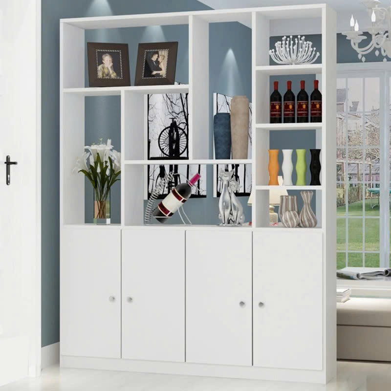 Kệ Sách Gỗ MDF Nhiều Ngăn Trưng Bày Hiện Đại Có Tủ Kín