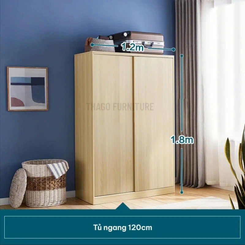 Tủ Quần Áo 2 Cánh Thiết Kế Hiện Đại