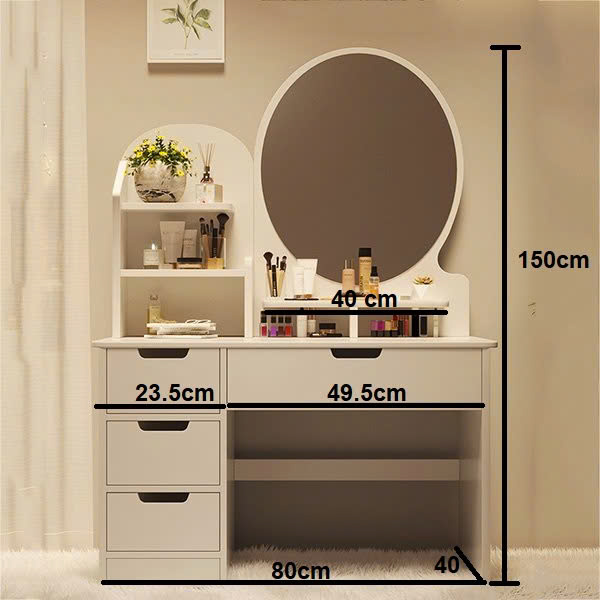 Bàn Trang Điểm Gương Tròn Hiện Đại