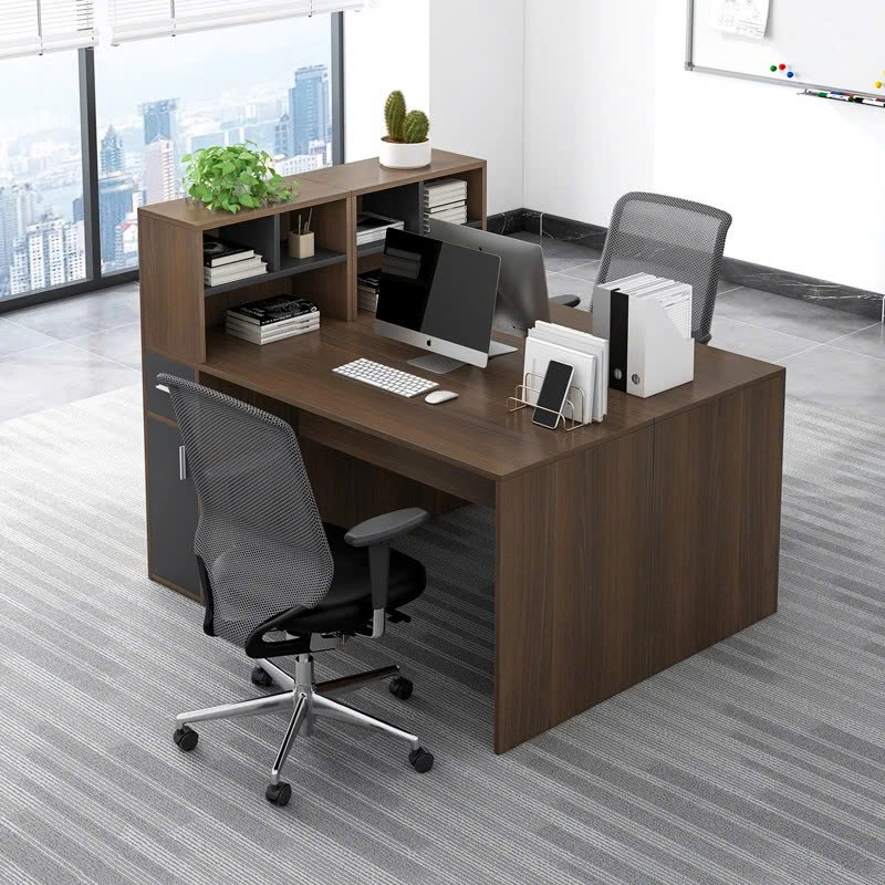 Bàn Làm Việc Tích Hợp Kệ Để Đồ Phong Cách Hiện Đại 