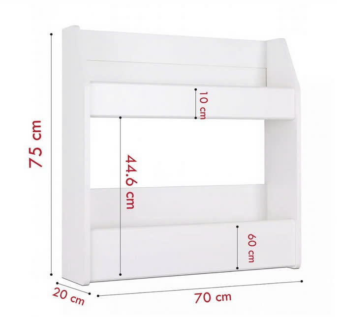 Kệ Rượu Treo Tường 2 Tầng Gỗ MDF Sơn Trắng Hiện Đại