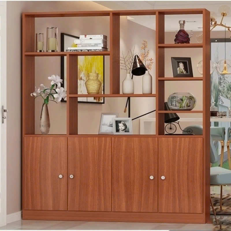 Kệ Sách Gỗ MDF Nhiều Ngăn Trưng Bày Hiện Đại Có Tủ Kín
