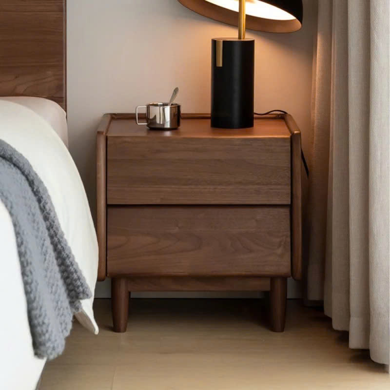 Tab Đầu Giường Gỗ Tự Nhiên Hiện Đại 2 Ngăn