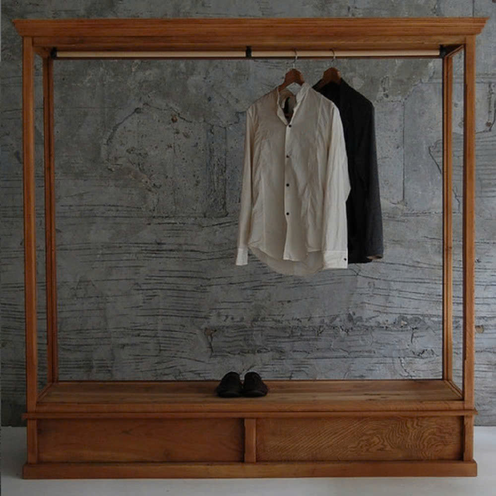 Kệ Treo Quần Áo Gỗ Tự Nhiên Có Hộc