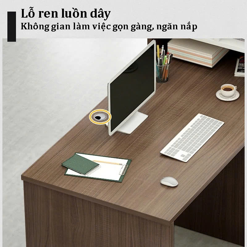 Bàn Làm Việc Tích Hợp Kệ Để Đồ Phong Cách Hiện Đại 