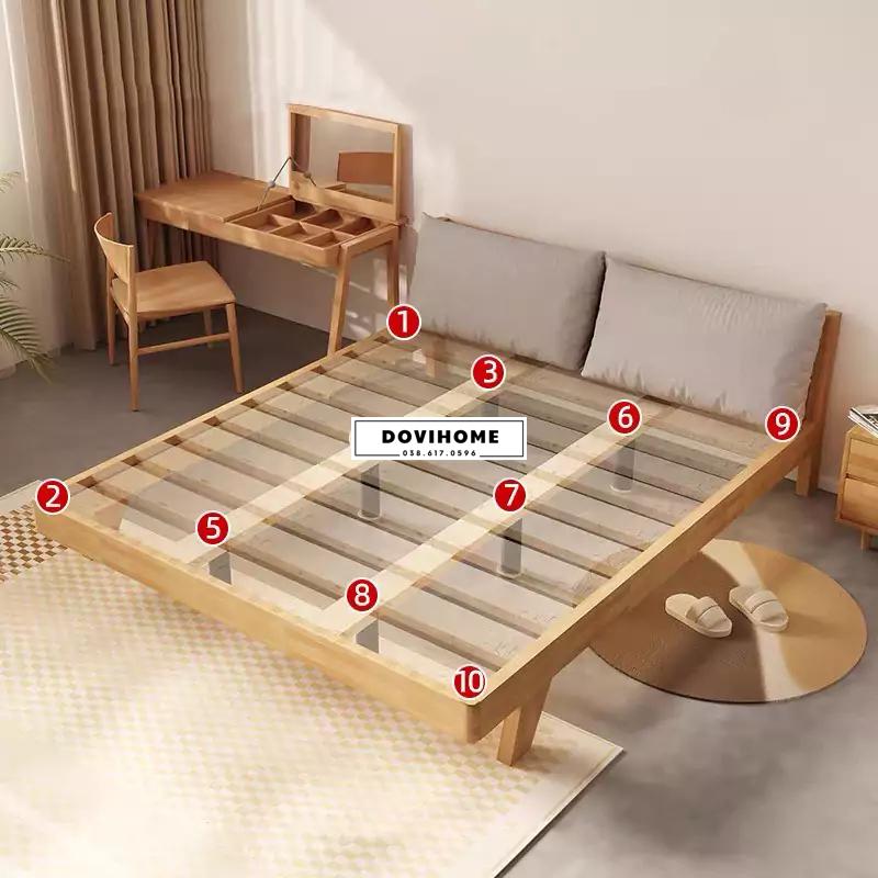 Giường Gỗ Tự Nhiên Phong Cách Hàn Quốc Tinh Tế M40