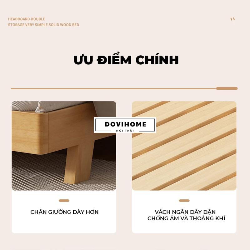Giường Gỗ Tự Nhiên Thiết Kế Chắc Chắn Và Ổn Định M51