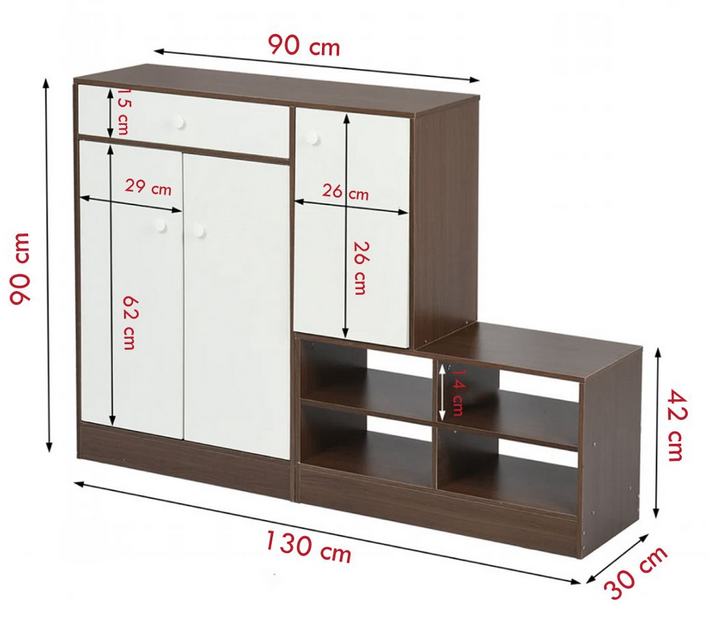 Kệ Để Giày Hiện Đại Kèm Tủ Trang Trí