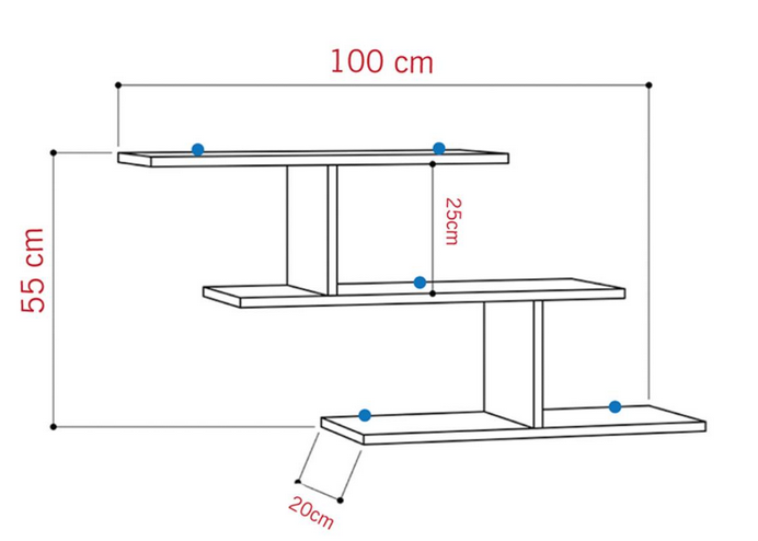 Kệ Để Sách Treo Tường 3 Tầng Hiện Đại - Phong Cách Tối Giản