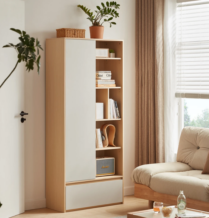 Tủ Kệ Sách Kết Hợp Ngăn Kín – Phong Cách Bắc Âu