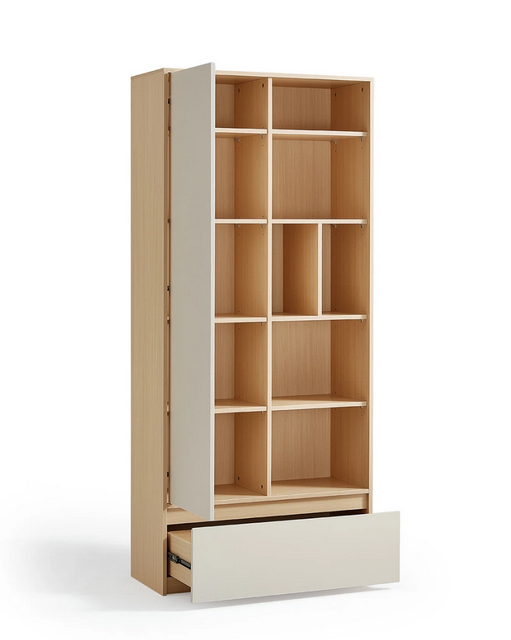 Tủ Kệ Sách Kết Hợp Ngăn Kín – Phong Cách Bắc Âu