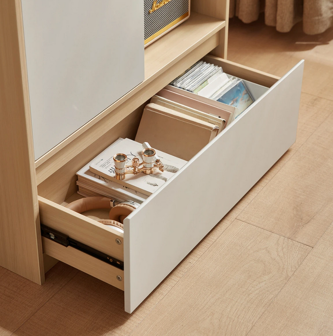 Tủ Kệ Sách Kết Hợp Ngăn Kín – Phong Cách Bắc Âu