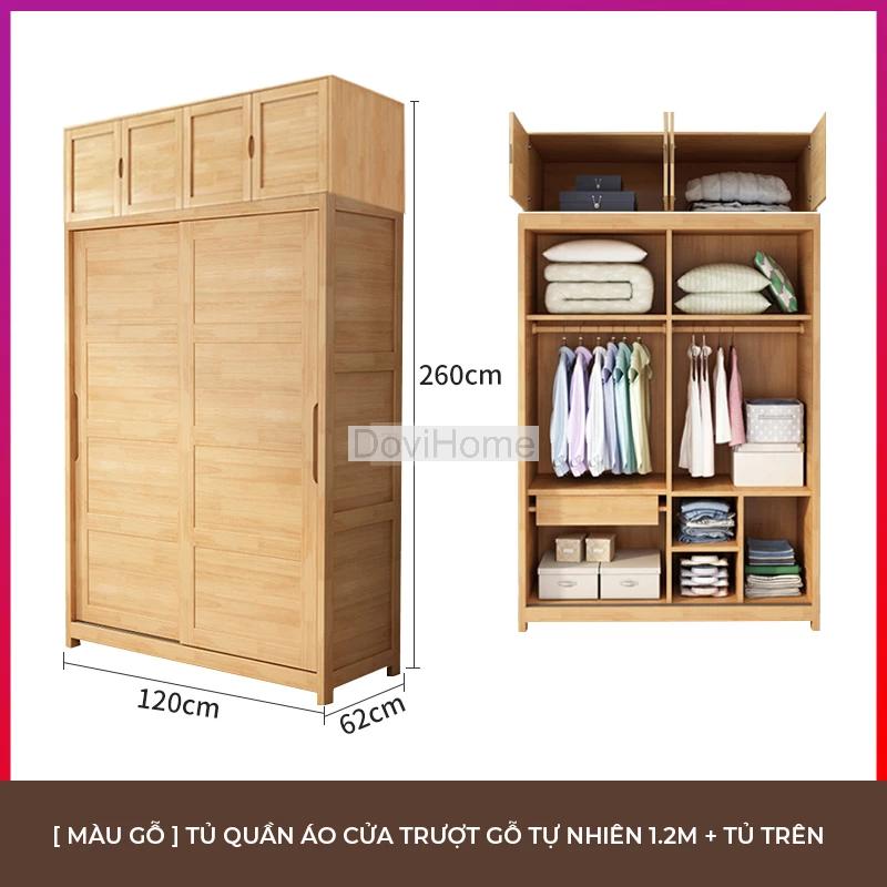 Tủ Quần Áo Cửa Trượt Gỗ Tự Nhiên Hiện Đại