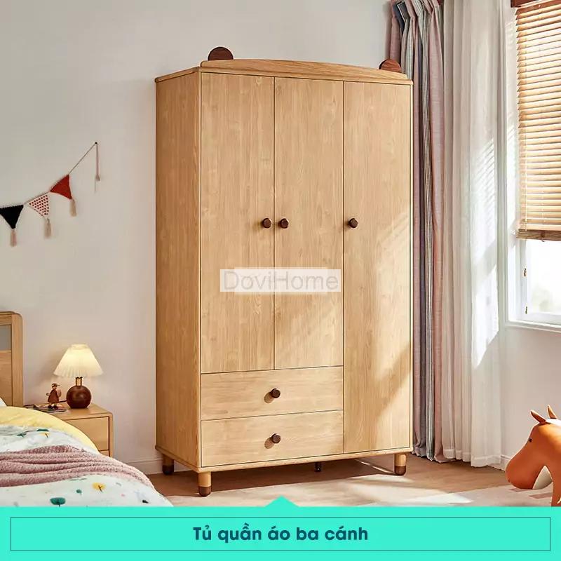 Tủ Quần Áo Gỗ Tự Nhiên 3 Cánh Hiện Đại