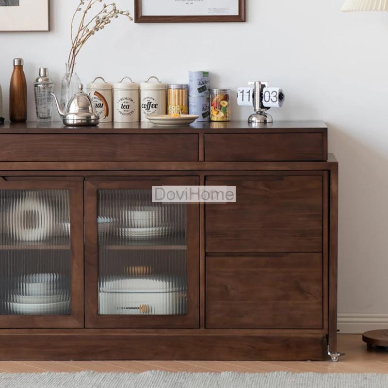 Tủ Bếp Đa Năng Gỗ MDF Cửa Kính Sọc Mờ