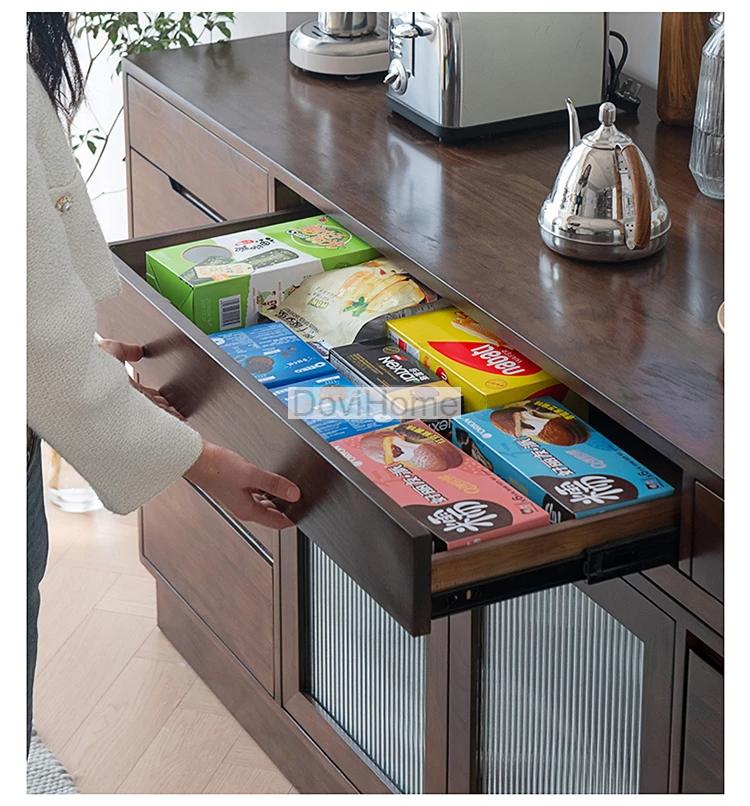 Tủ Bếp Đa Năng Gỗ MDF Cửa Kính Sọc Mờ