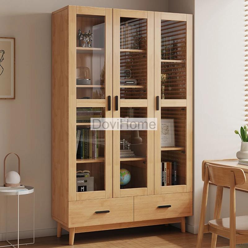 Tủ Gỗ Trưng Bày Kính Hiện Đại 4 Cánh