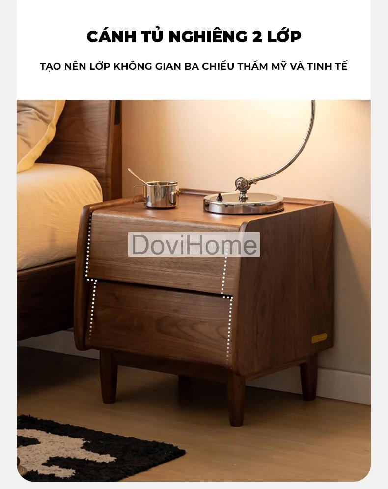 Tab Đầu Giường Gỗ Tự Nhiên Hiện Đại 2 Ngăn