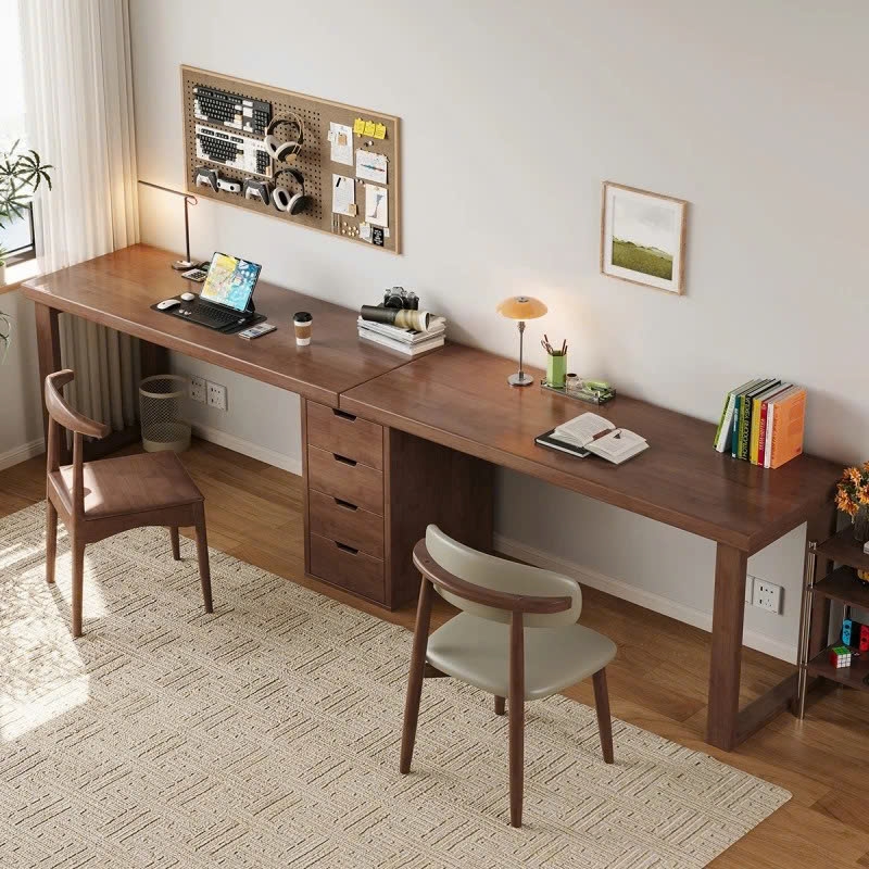 Bàn Gỗ Đôi Tự Nhiên Thiết Kế Hiện Đại