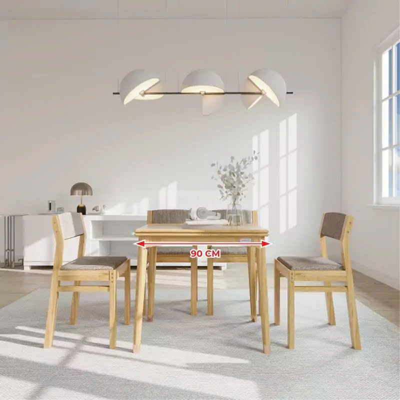 Bộ Bàn Ăn Gỗ Tự Nhiên Hiện Đại 4 Ghế