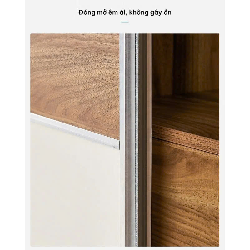 Tủ Quần Áo Gỗ Công Nghiệp MDF Cửa Lùa Hiện Đại