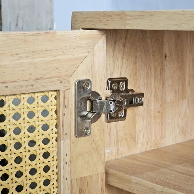 Tủ Giày Gỗ Tự Nhiên Cánh Mây Đan 2 Ngăn