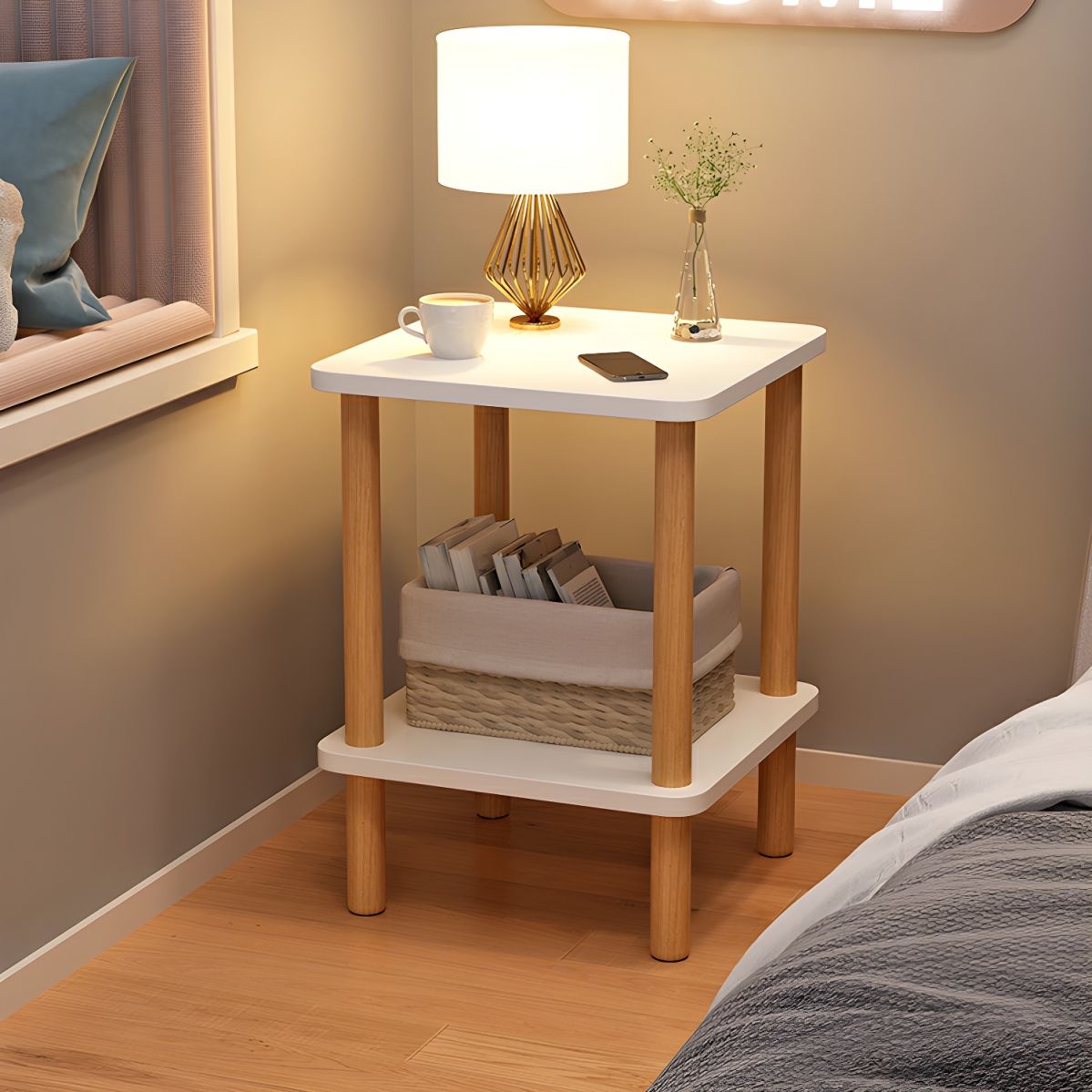 Kệ Đầu Giường Hiện Đại 2 Tầng - Phong Cách Tối Giản