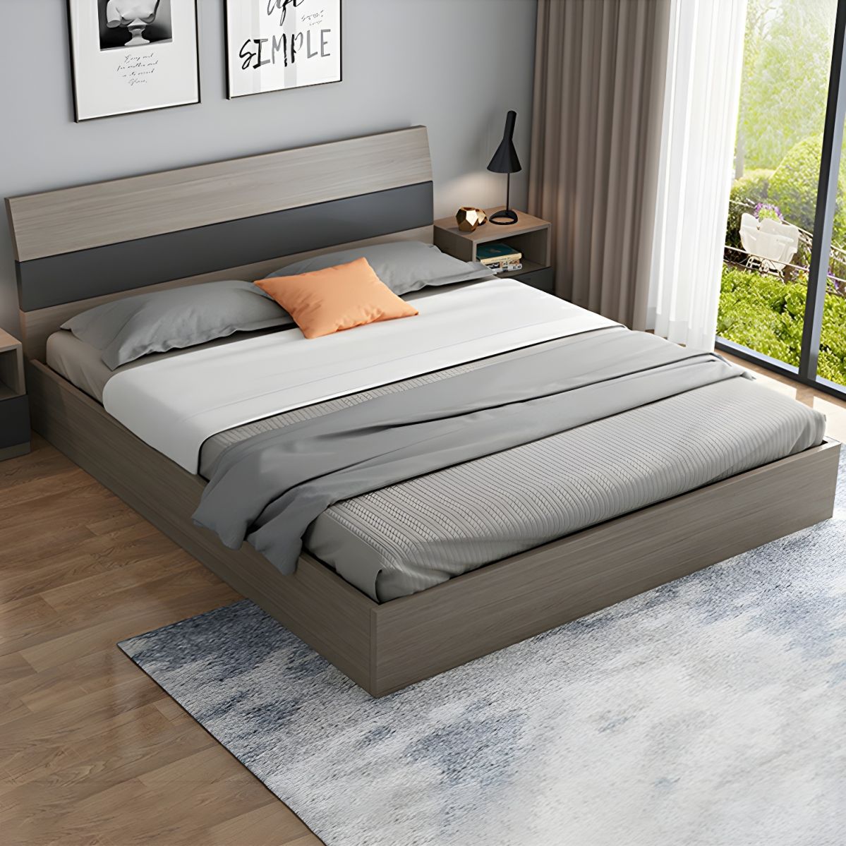 Giường Ngủ Gỗ Công Nghiệp Phong Cách Sang Trọng, Thanh Lịch
