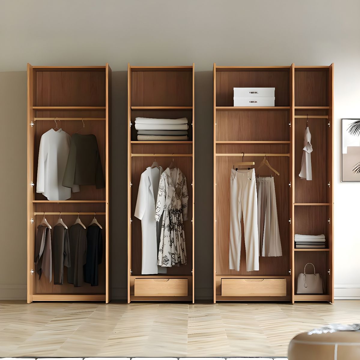Tủ Quần Áo Cánh Mở Gỗ MDF Cốt Xanh Chống Ẩm