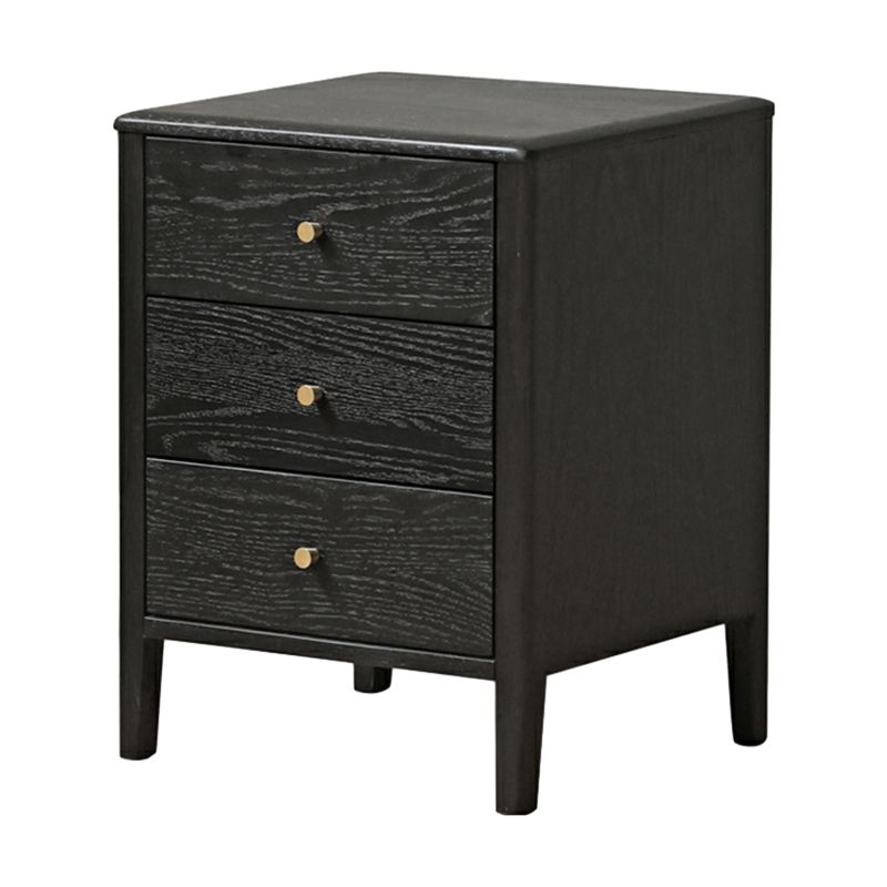 Tủ Giường Gỗ 3 Ngăn Kéo Màu Đen Than Cổ Điển