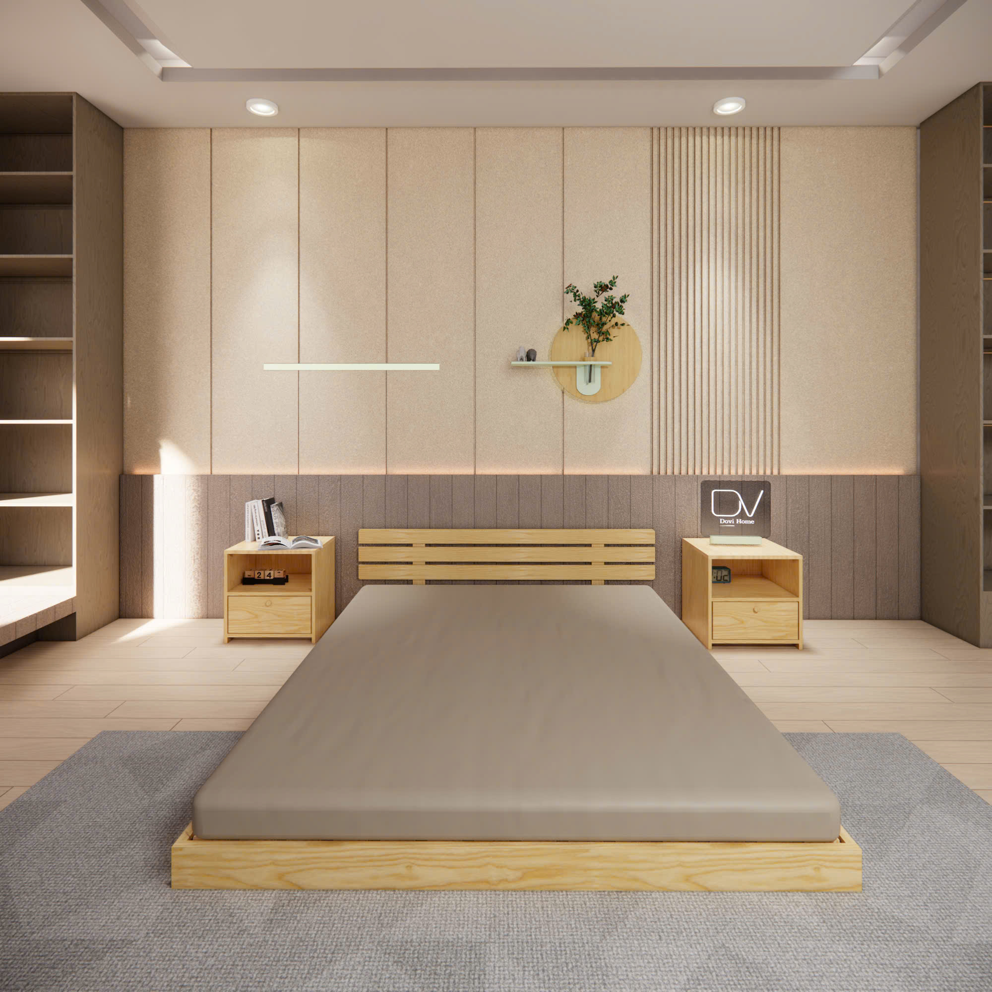 Giường decor gỗ tự nhiên giá rẻ – Mẫu đẹp, bền, giá tốt M10