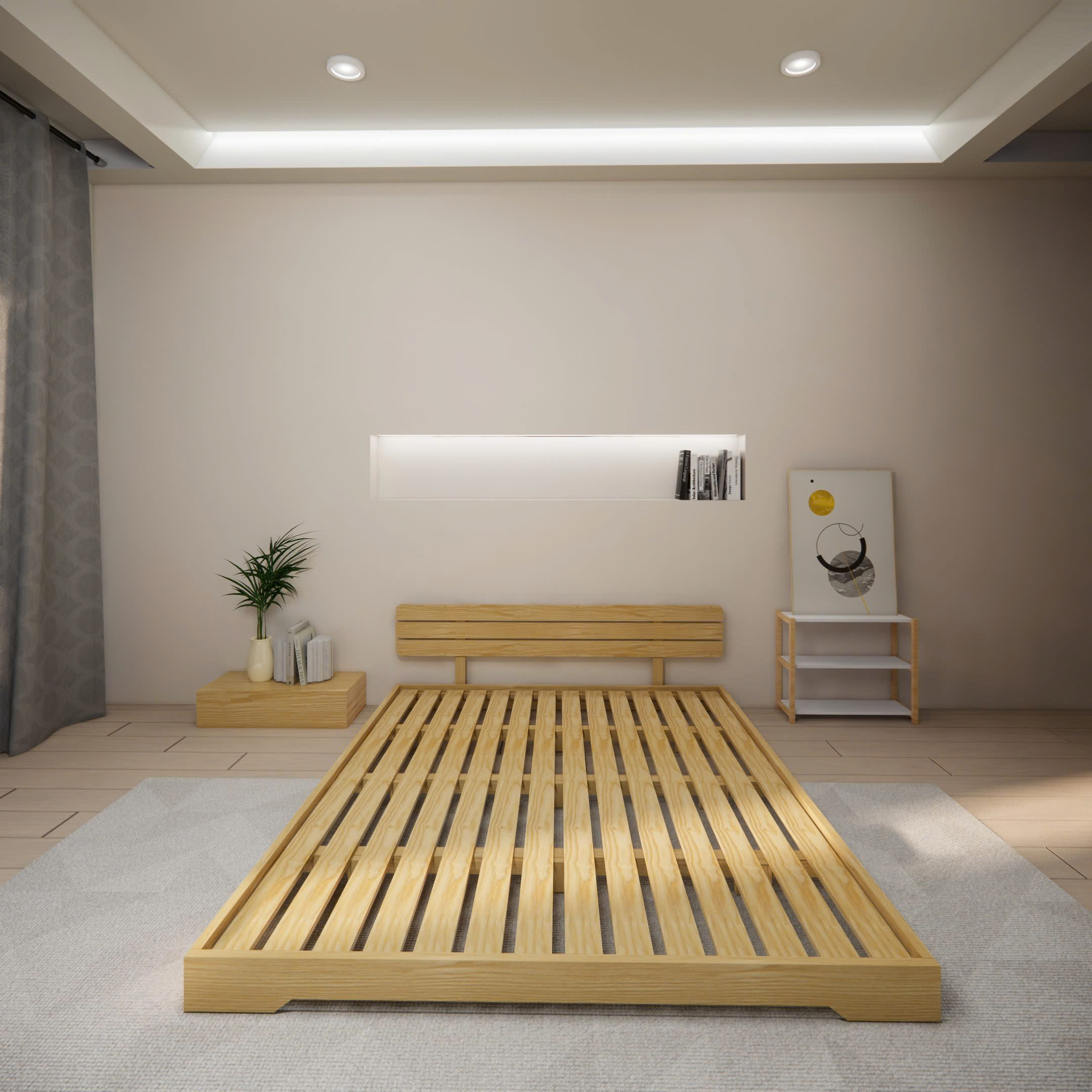 Giường gỗ M4 - Giường bệt đơn giản