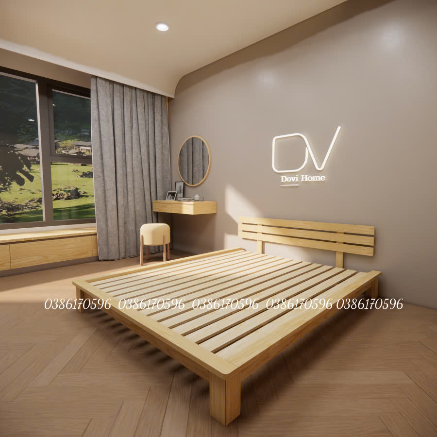 Giường gỗ M18 - Giường gỗ đơn giản hiện đại