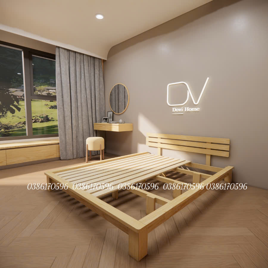 Giường gỗ M18 - Giường gỗ đơn giản hiện đại