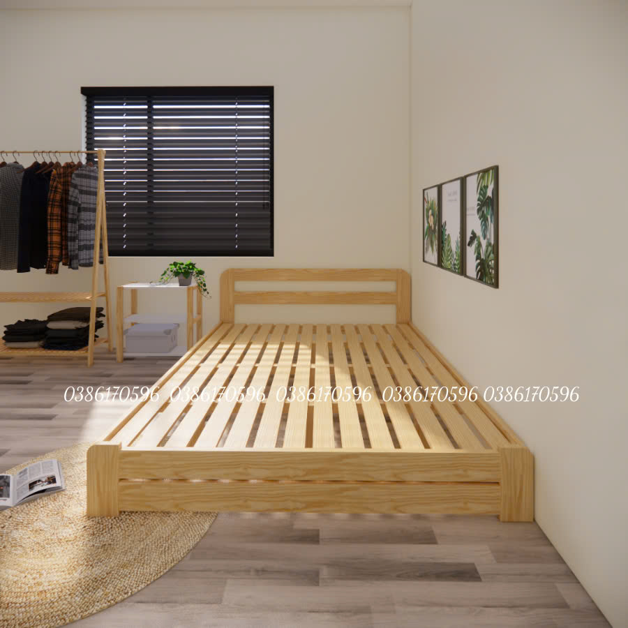 Giường M32 - Giường gỗ decor đơn giản