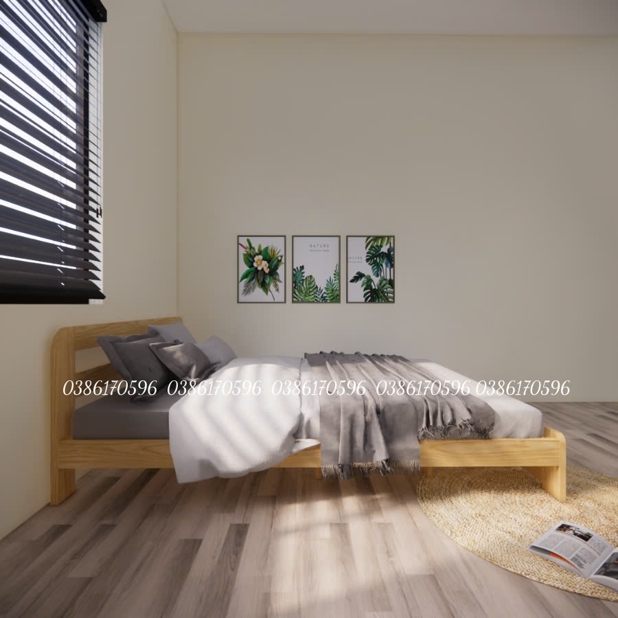 Giường M32 - Giường gỗ decor đơn giản