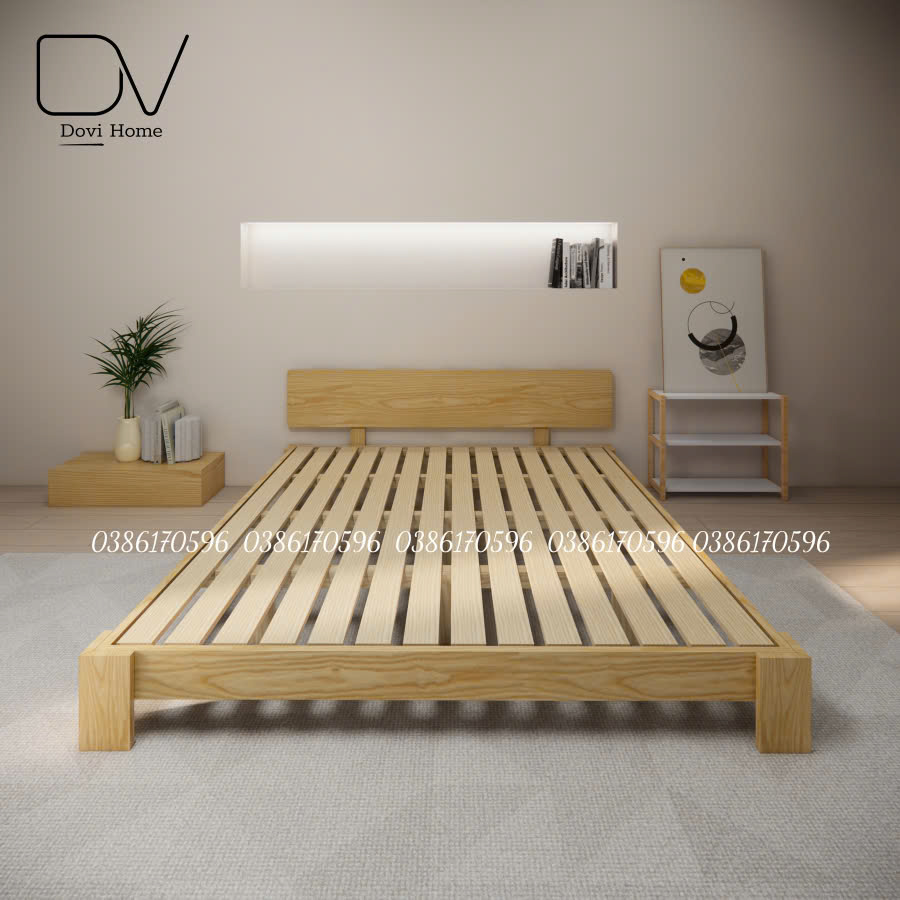 Giường Ngủ Gỗ Tự Nhiên Decor Giá Rẻ Mã M5