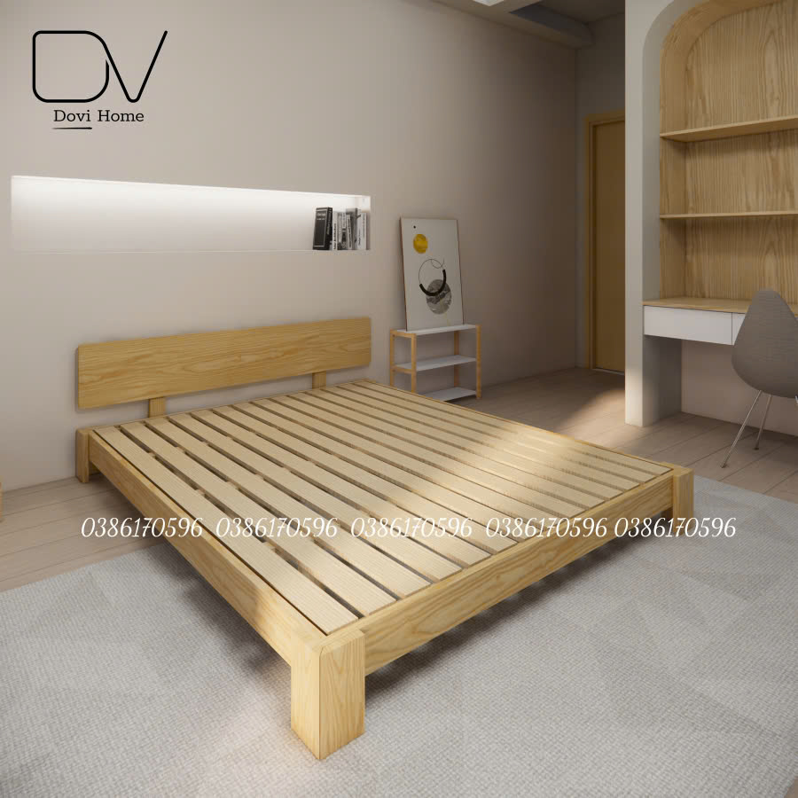 Giường Ngủ Gỗ Tự Nhiên Decor Giá Rẻ Mã M5