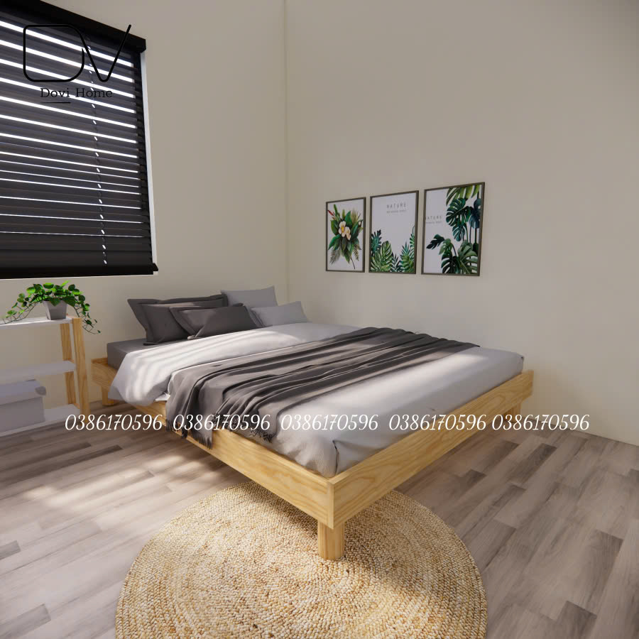 Giường gỗ chân tròn (Mã M21)